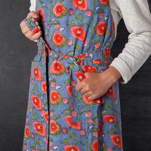 Poppy Block Print Apron