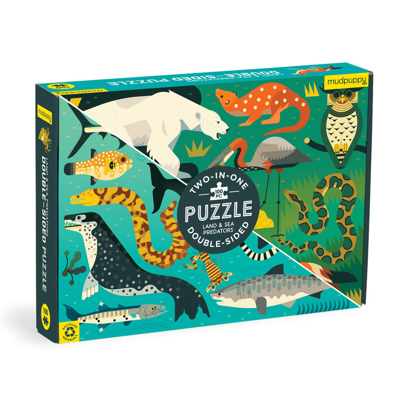 Land & Sea Predators 100 Piece Puzzle Double-Sided Puzzle