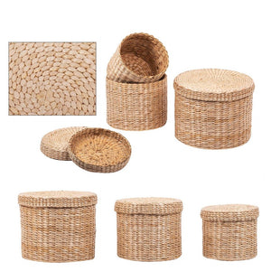 Round Lidded Storage Baskets In 3 Sizes