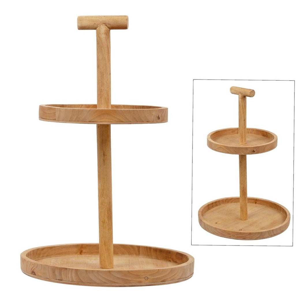 Farmhouse Wood 2 Tier Stand