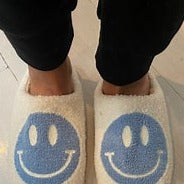 Kids Blue Happy Face Slippers