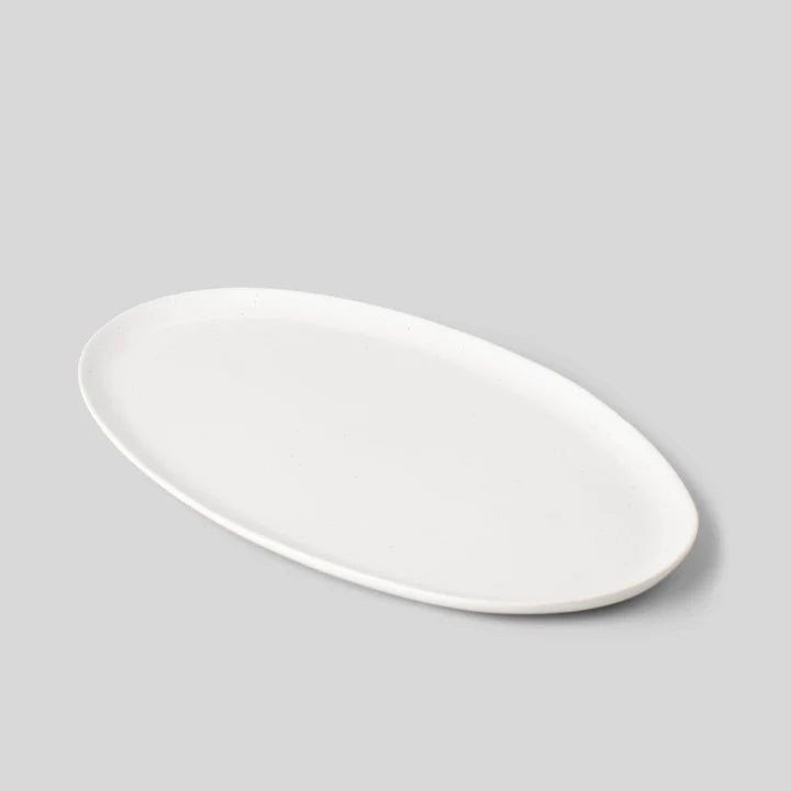 FAB - Oval Serving Platter - Speckled White