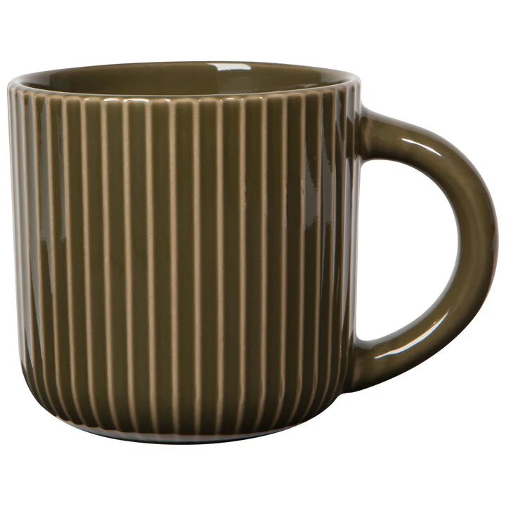 Fluted Olive Mugs