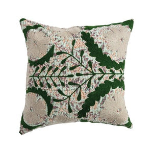 Floral Square Cotton Voile Printed Pillow