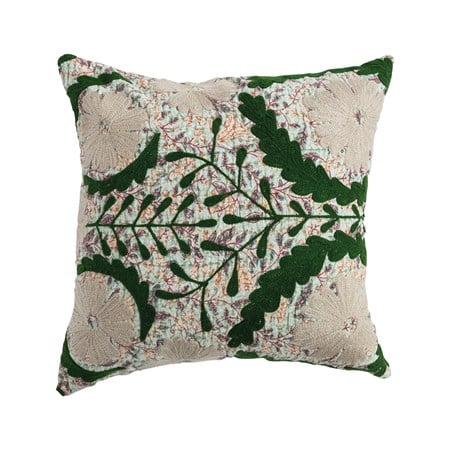 Floral Square Cotton Voile Printed Pillow