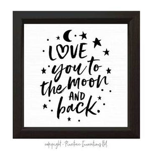 PTI I love you to the Moon Wall Art