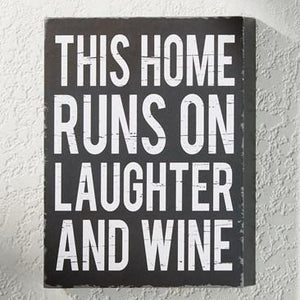 GIF Laughter & Wine Sign