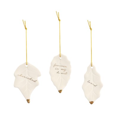 CANF Frosted Leaf Ornaments