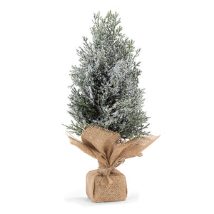 Snowy Tree with Burlap Base