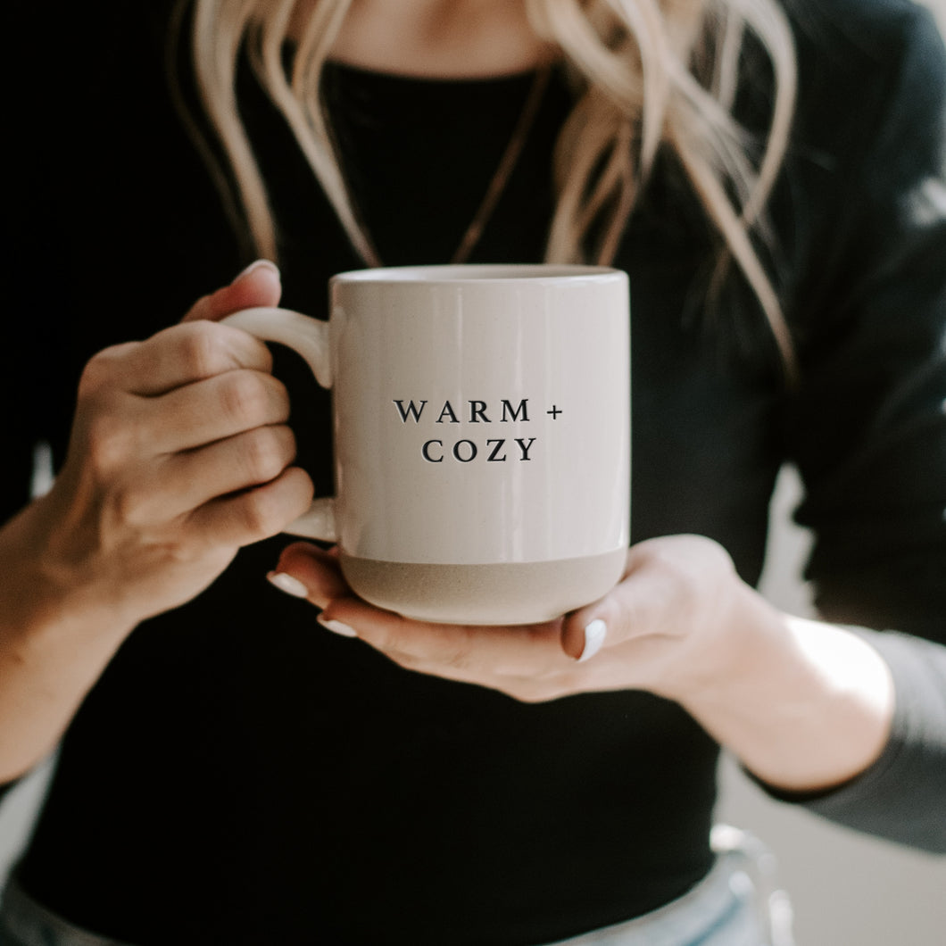 Warm + Cozy Cream Stoneware Coffee Mug - 14 oz