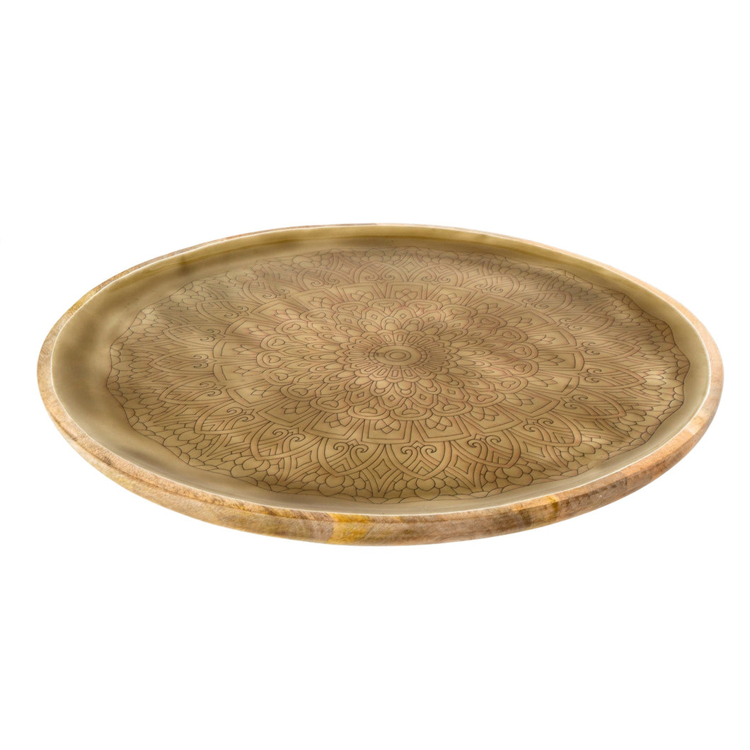 Mandala Enameled Wood Tray - Large