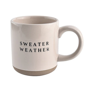 Sweater Weather Cream Stoneware Coffee Mug - 14 oz