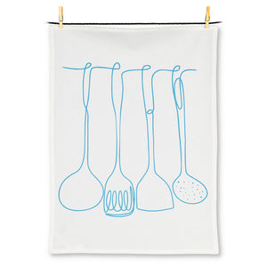 Utensils Drawing Tea Towel