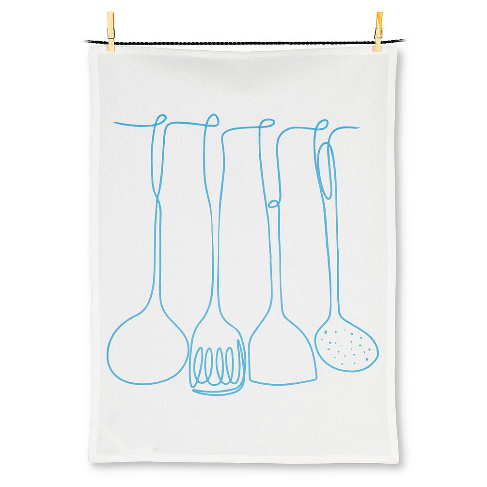 Utensils Drawing Tea Towel