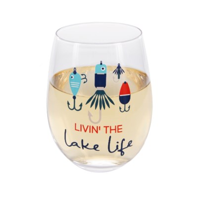 PAV Stemless Wine Glass Livin' the Lake Life