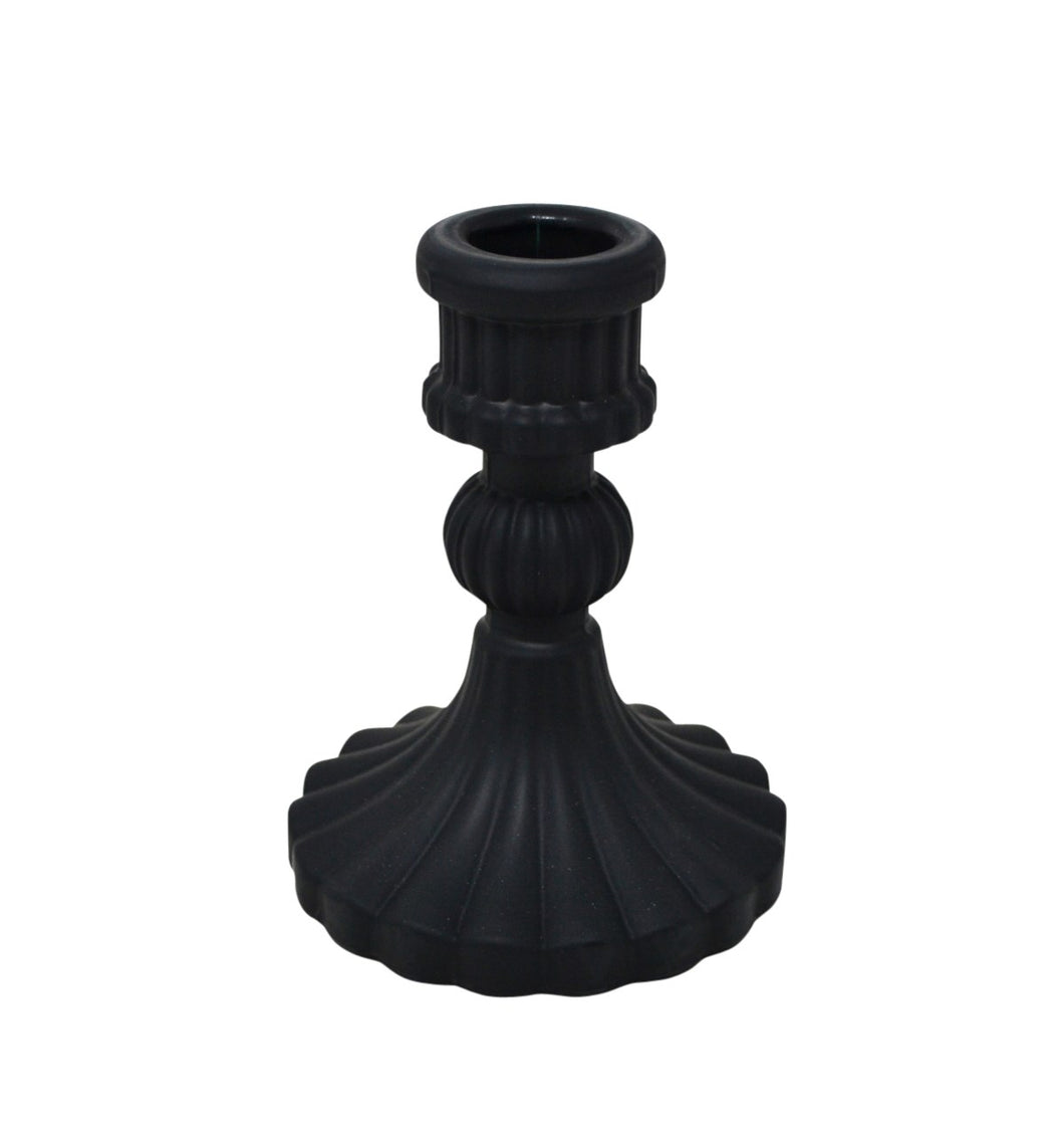 Glass Candle Holder - Black