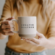 Load image into Gallery viewer, Sweater Weather Cream Stoneware Coffee Mug - 14 oz
