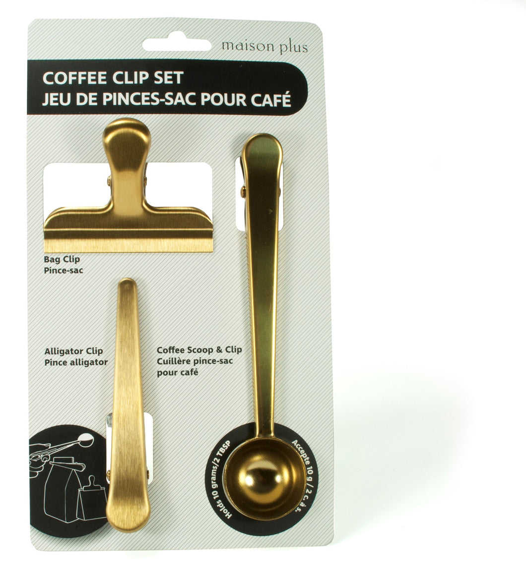Coffee Clip Set - Gold