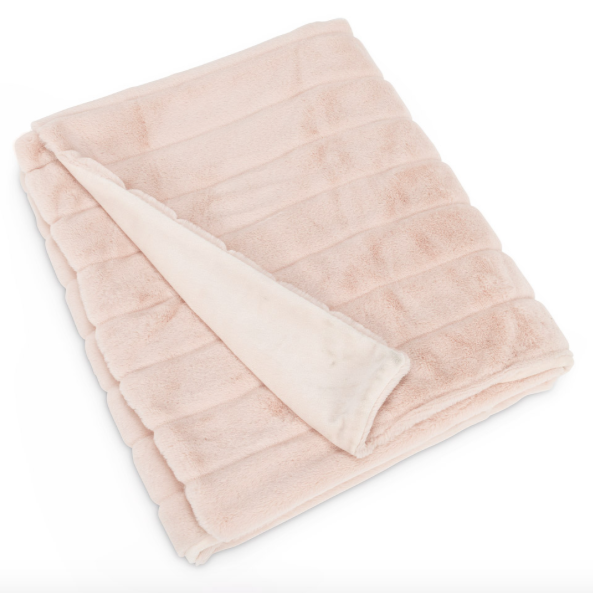 ABB Luxury Pink Faux Fur Throw