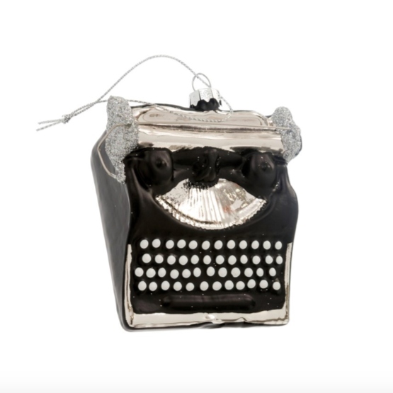 IND Glass Typewriter Ornament