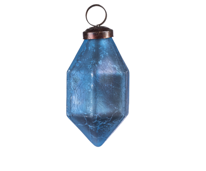 KAR Matte Crackle Teal Ornament