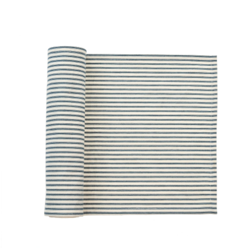 IND Navy Striped Table Runner