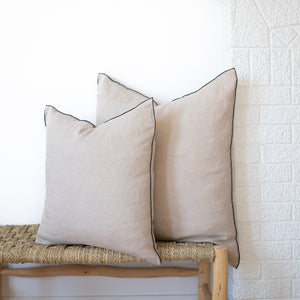 Square Edged Linen Pillow COVER - Natural