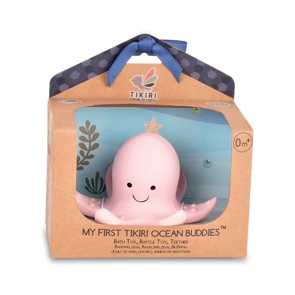 Octopus - Natural Rubber Rattle & Bath Toy