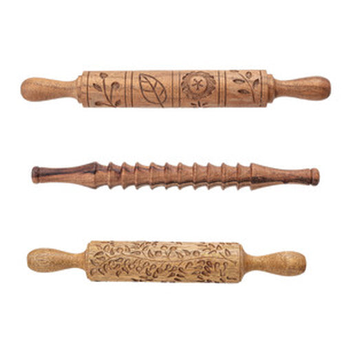 Hard Carved Acacia Wood Rolling Pin