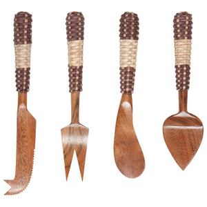 Cheese Knives Set - Acacia Rattan