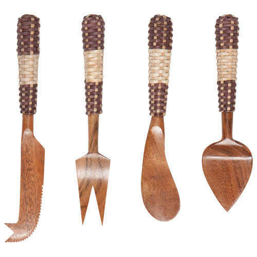 Cheese Knives Set - Acacia Rattan