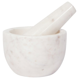 Marble Mortar + Pestle - White