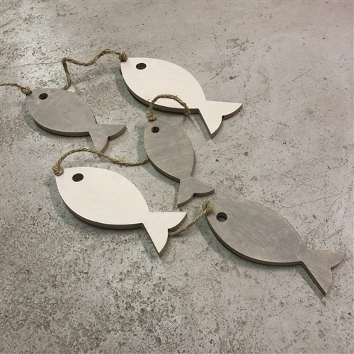 DUN Wall Art Set of 5 Fish on Rope